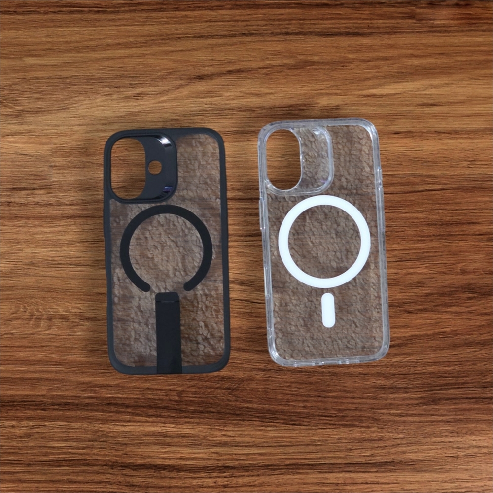 IPhone 16- Clear and Black Magnetic Phone Case